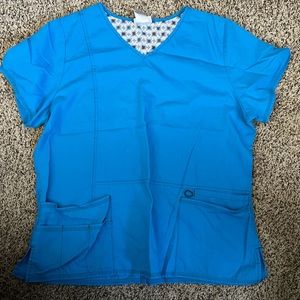 Blue scrub star scrub top XL